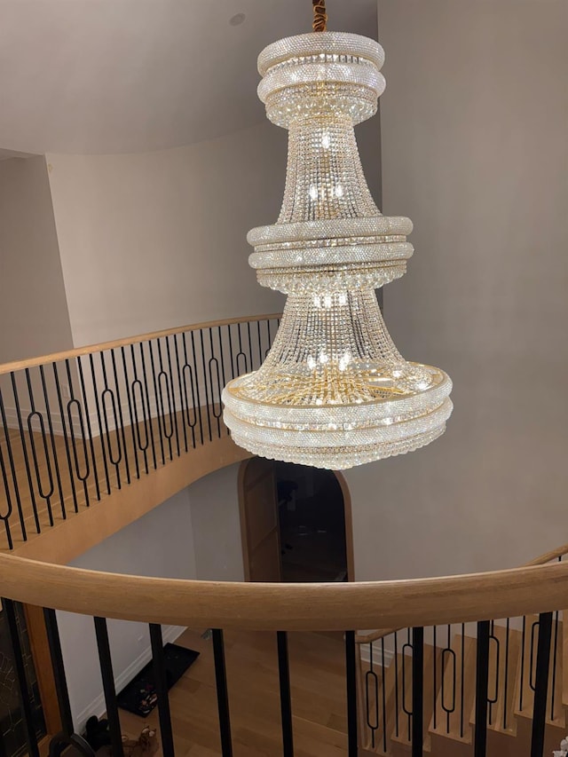 interior details with a notable chandelier