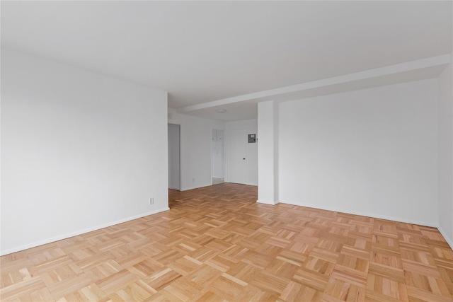 empty room featuring light parquet floors