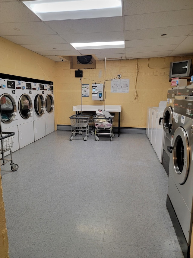 laundry area featuring washing machine and dryer