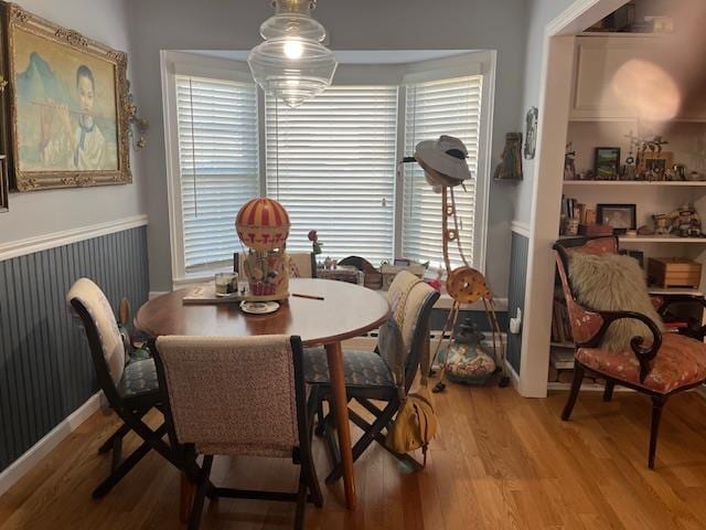 dining area with light wood-type flooring