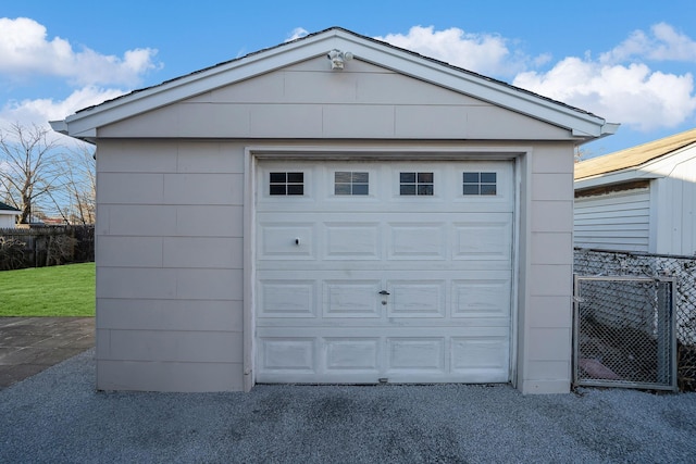 view of garage