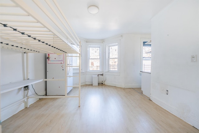 interior space with light hardwood / wood-style floors