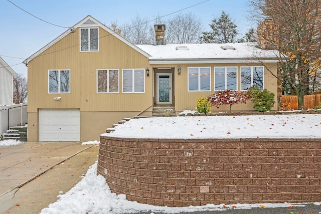 view of front of house with a garage