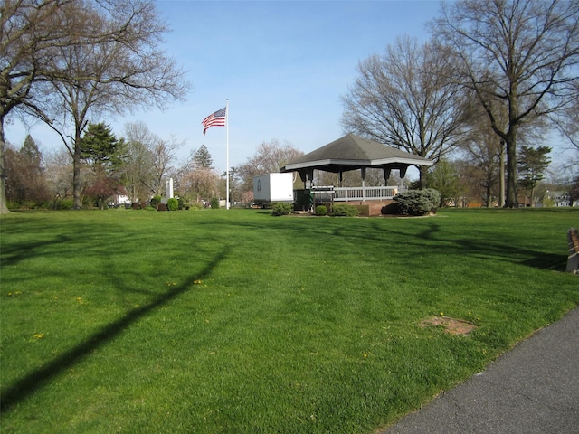 view of yard with a gazebo