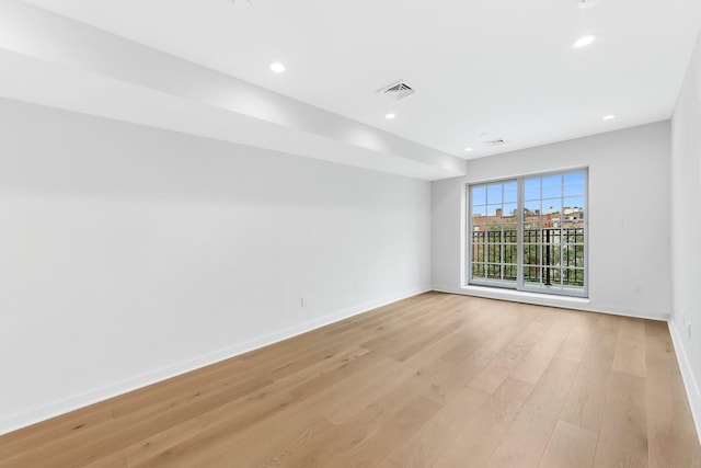 empty room featuring light wood-type flooring