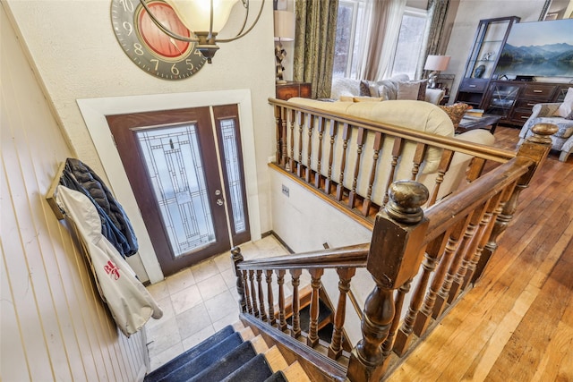 entrance foyer with tile patterned flooring