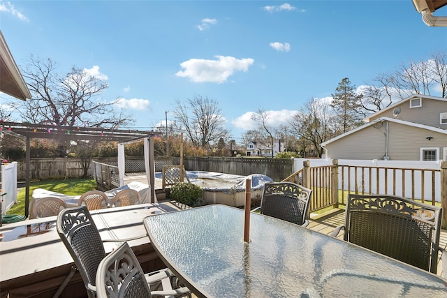 deck featuring a pergola