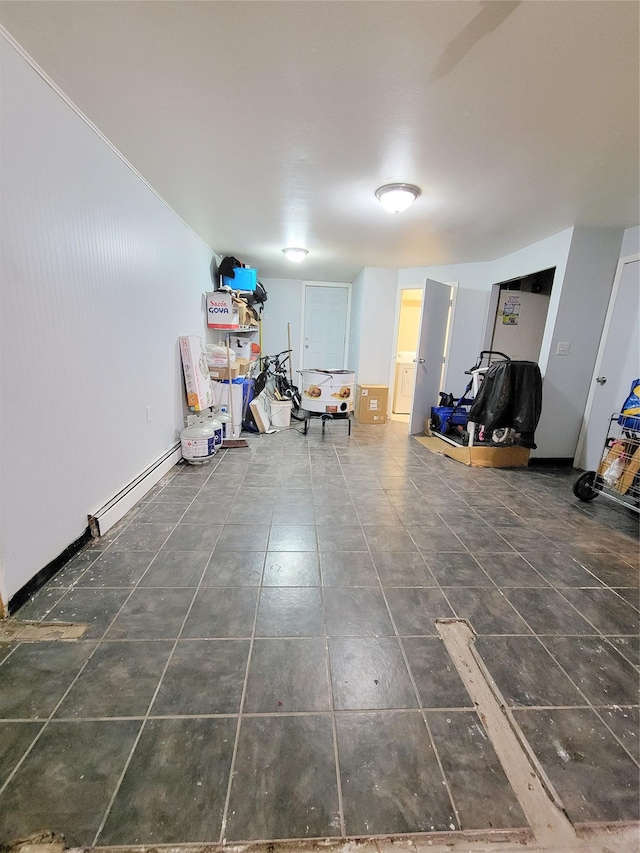 interior space featuring a baseboard radiator