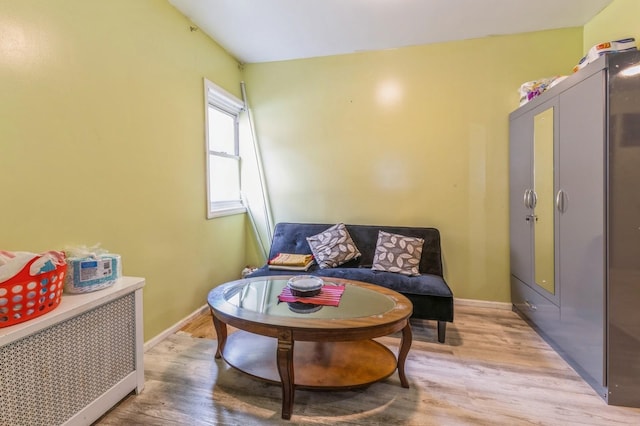 sitting room featuring light hardwood / wood-style floors