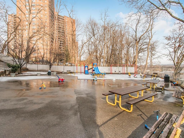 exterior space featuring a playground