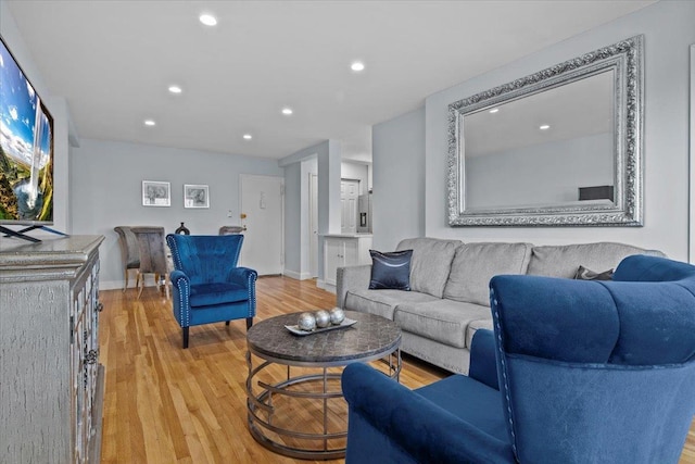 living room featuring light hardwood / wood-style floors