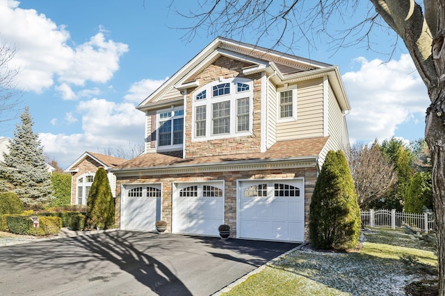 view of front facade with a garage