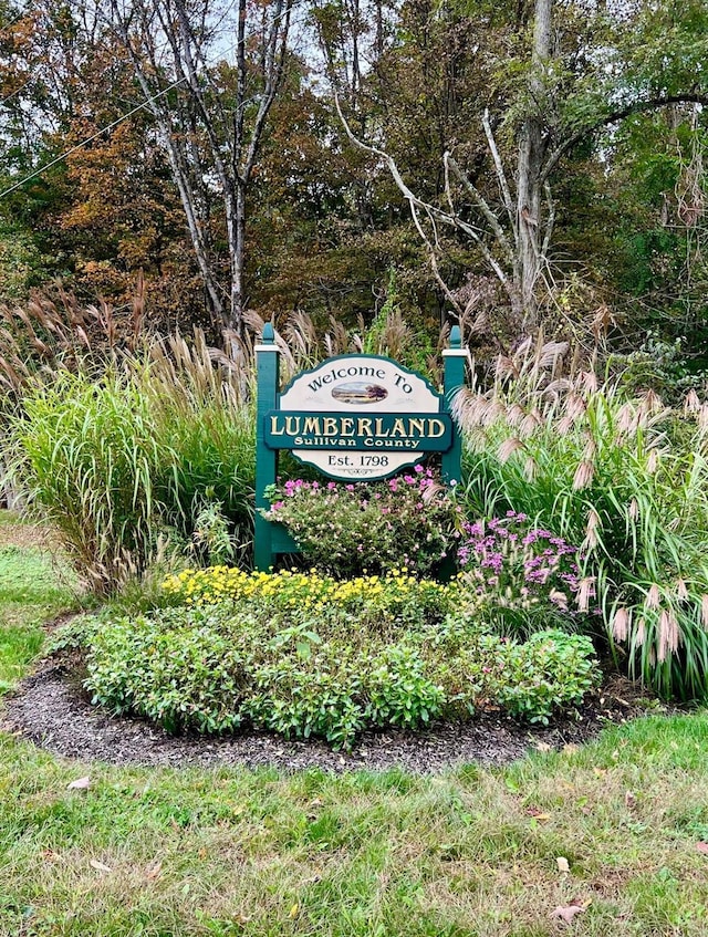 view of community sign