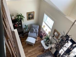 living area with wood finished floors