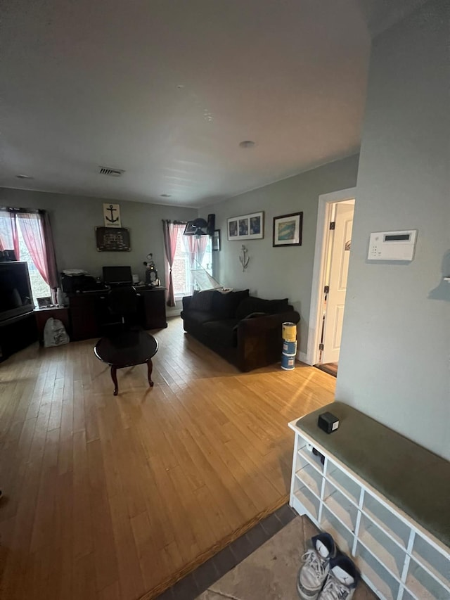 living room featuring light hardwood / wood-style floors