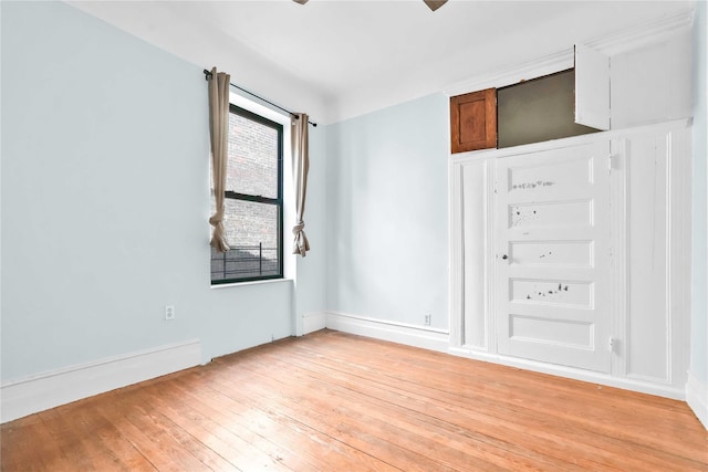 empty room with light wood-type flooring