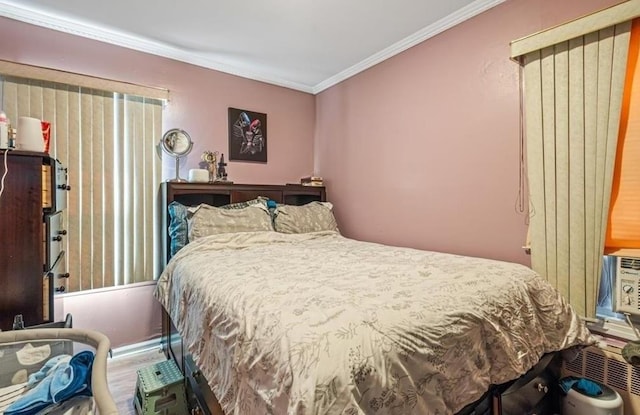 bedroom featuring ornamental molding