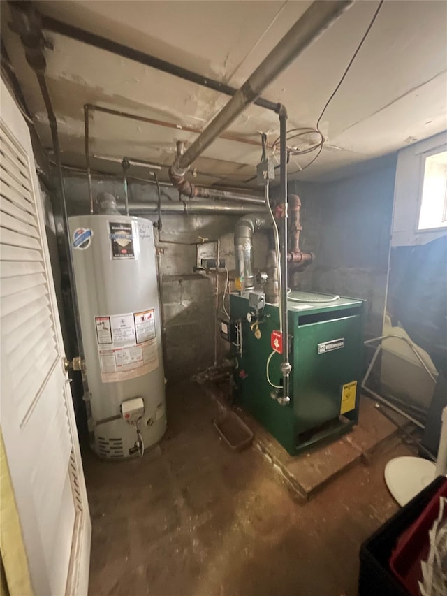 utilities featuring gas water heater