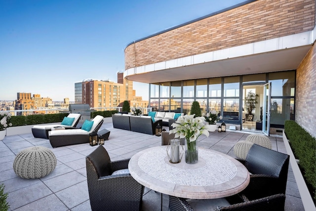 view of patio with an outdoor living space