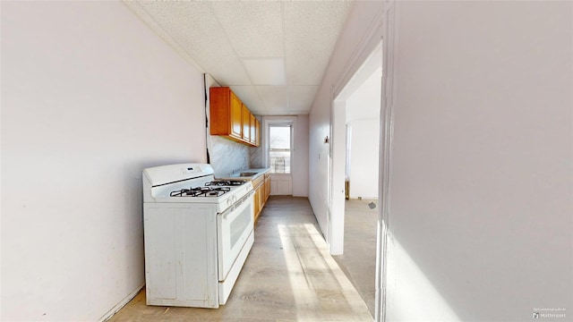 kitchen featuring white gas range oven