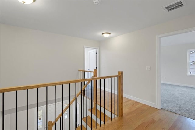 hall featuring light wood-type flooring