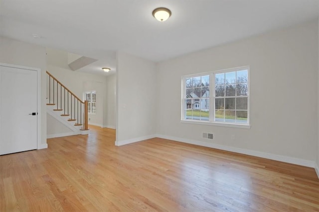 empty room featuring light wood-type flooring