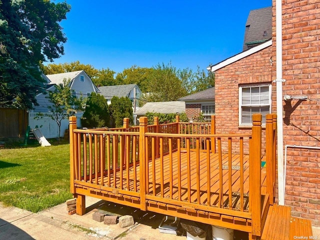 deck with a lawn