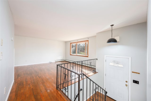 foyer featuring dark wood-type flooring