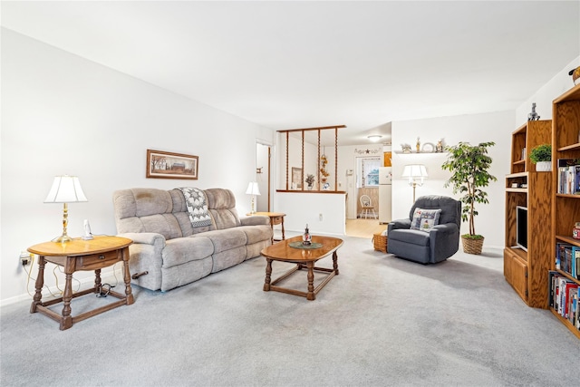 living room featuring carpet