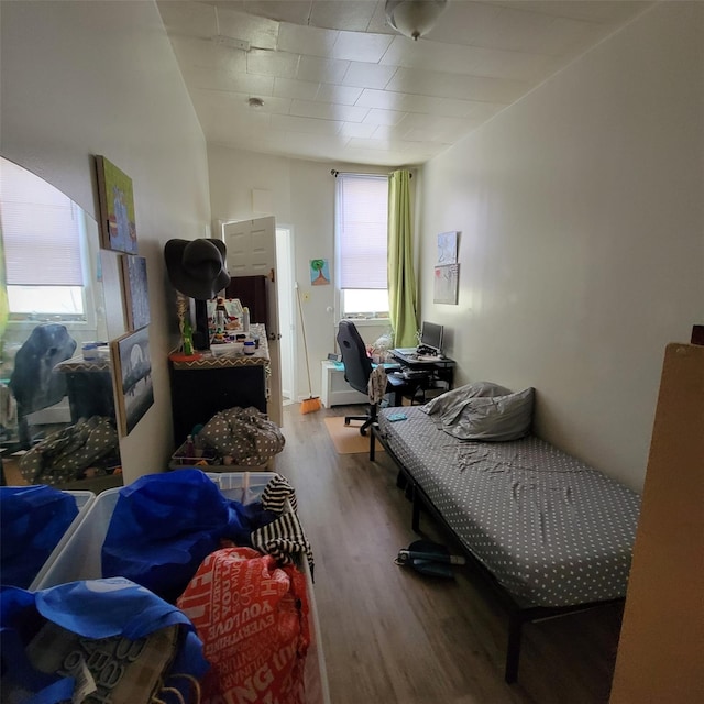 bedroom featuring hardwood / wood-style flooring