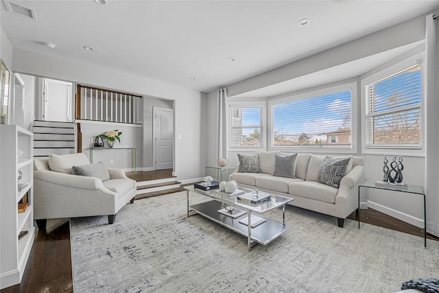 living room featuring hardwood / wood-style floors