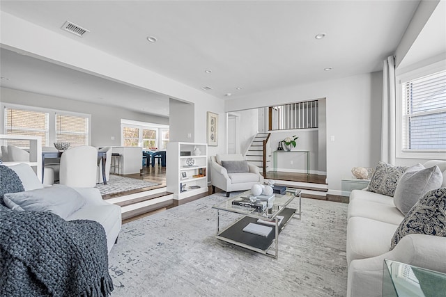 living room featuring hardwood / wood-style floors