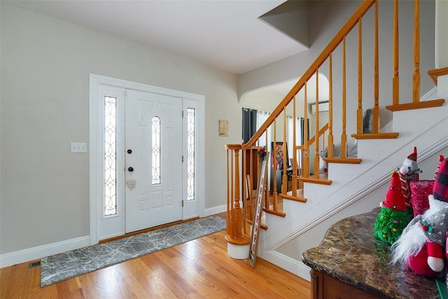 entryway featuring light hardwood / wood-style flooring