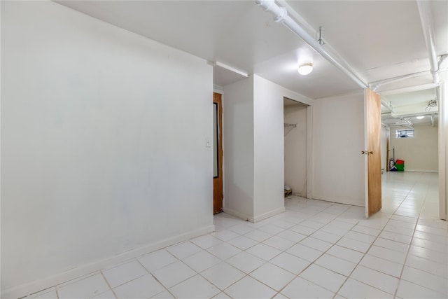 interior space featuring light tile patterned flooring