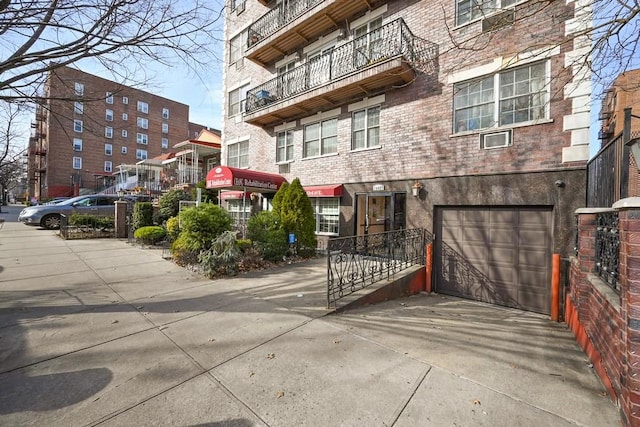 view of building exterior with a garage