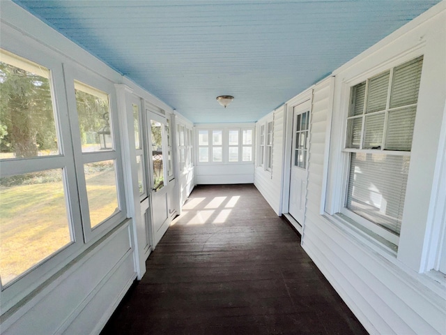 view of unfurnished sunroom