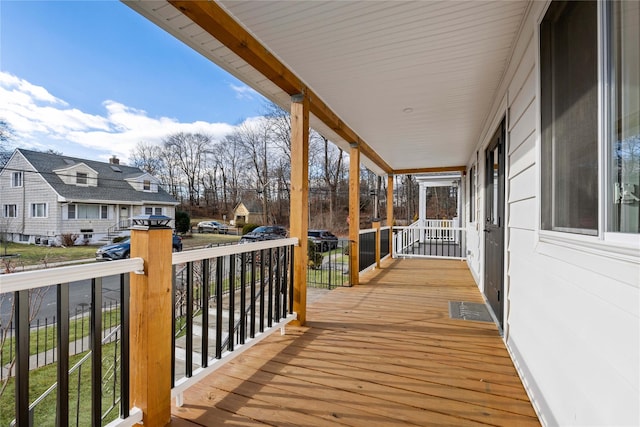 deck with covered porch