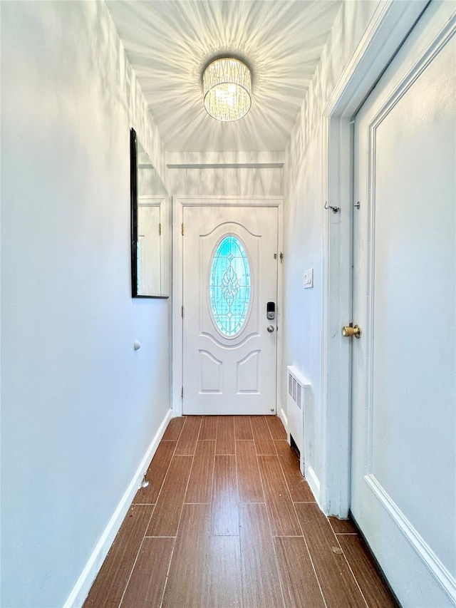 doorway with radiator