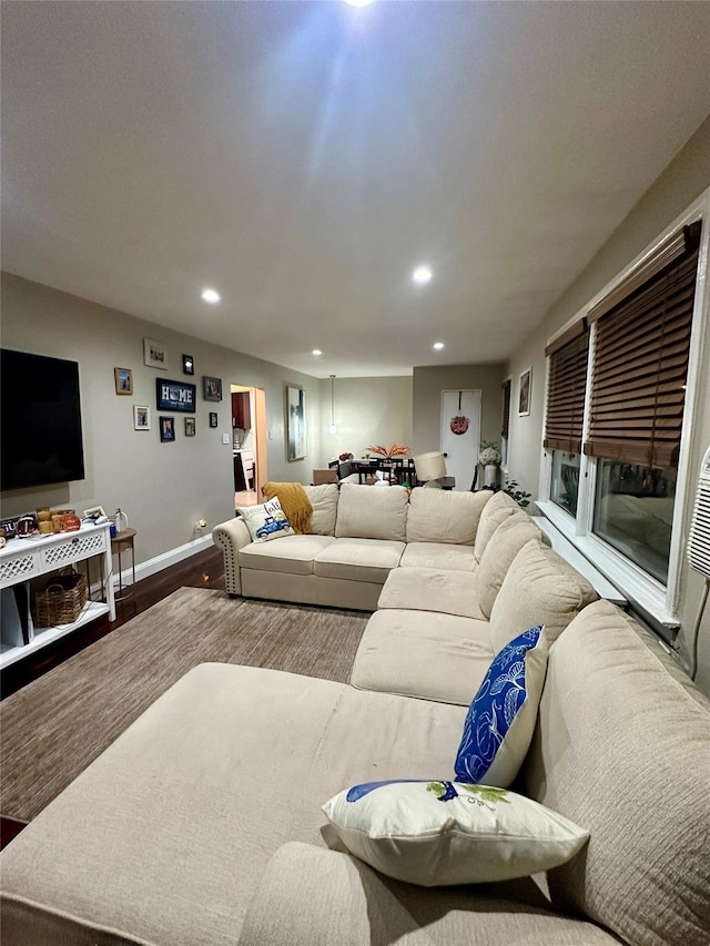 living room featuring hardwood / wood-style flooring