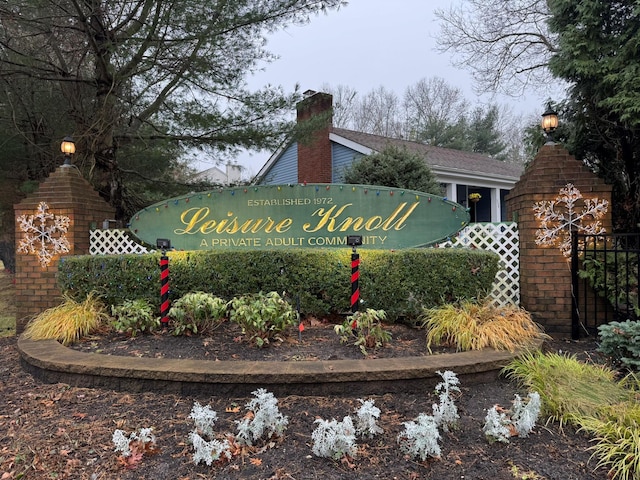 view of community sign