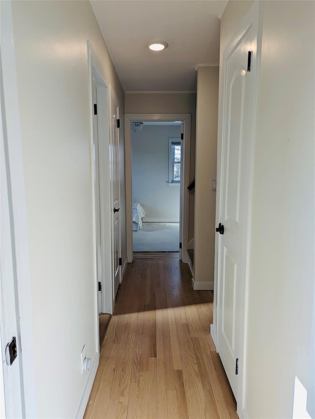 hallway featuring light hardwood / wood-style flooring