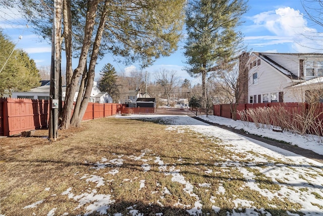 view of snowy yard