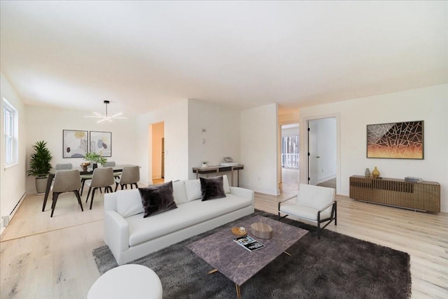 living room with light wood-style flooring