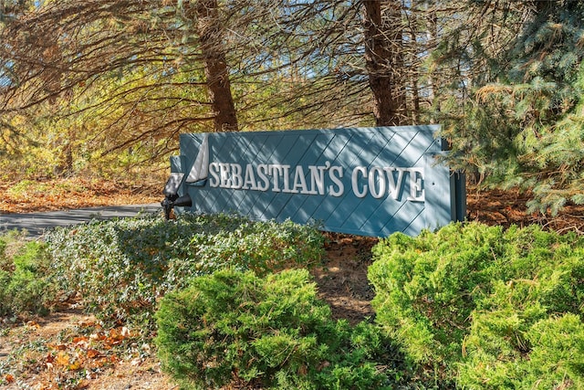 view of community sign