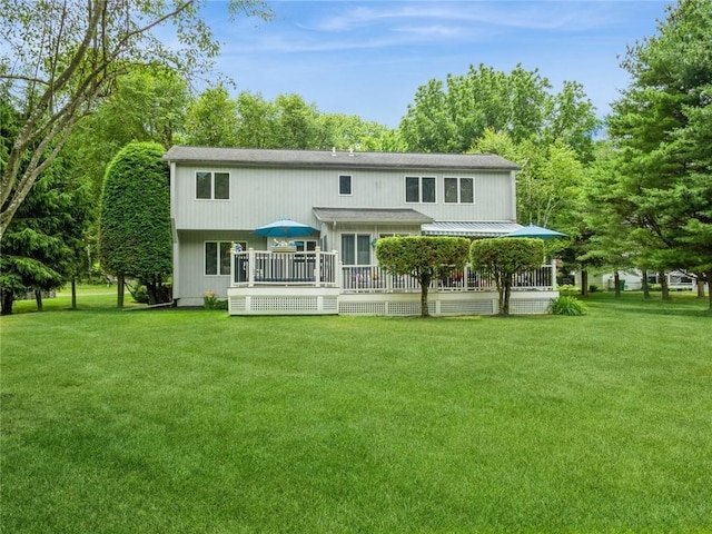 back of house featuring a yard