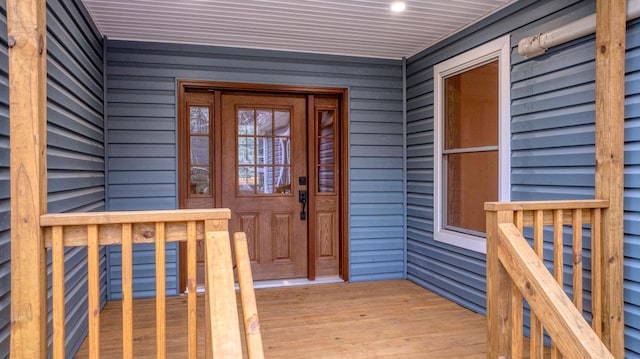 entrance to property with a porch