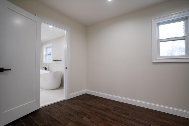 interior space featuring dark hardwood / wood-style flooring