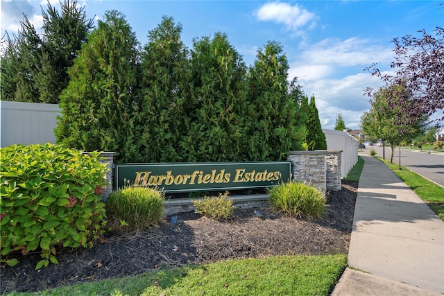 view of community sign