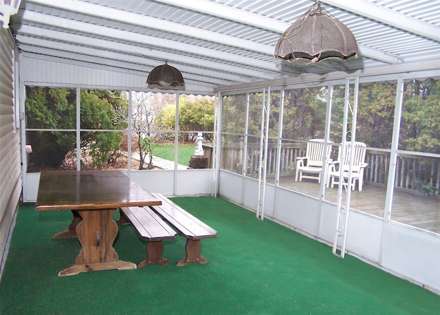 view of unfurnished sunroom