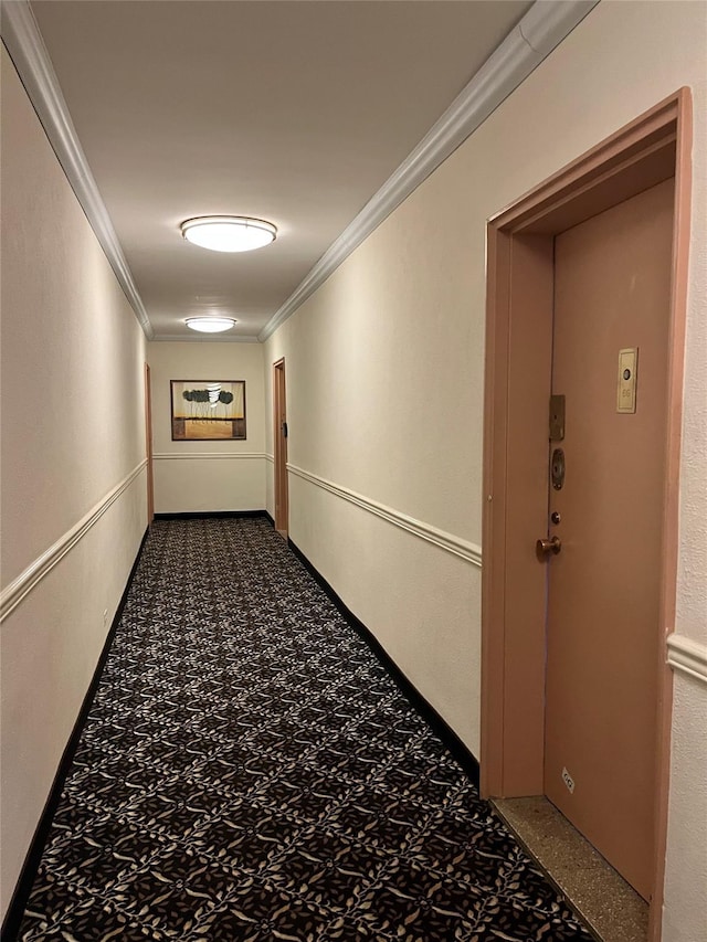 corridor with ornamental molding